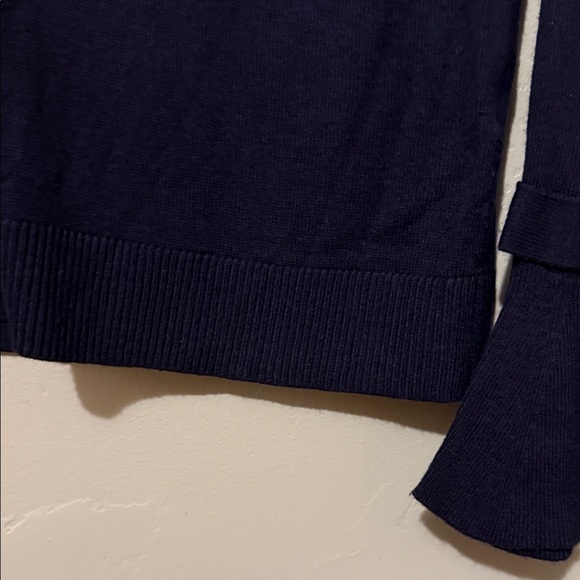Banana Republic Dark Blue Sweater with Sleeve Cuff Ties Small - Picture 4 of 6